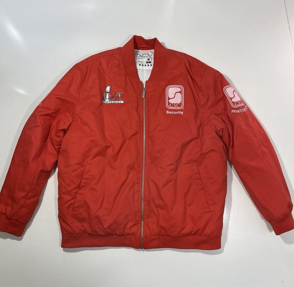 Official NFL Football Super Bowl LVI Game Security Jacket Adult Size XL Red CSC